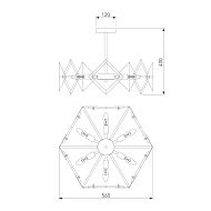 Потолочная люстра Eurosvet Origami 60121/6 латунь Smart Image 1