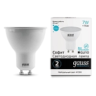 Лампа светодиодная Gauss GU10 7W 4100K матовая 13627 - купить онлайн в интернет-магазине Люстра-Тут (Санкт-Петербург) недорого