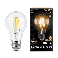Лампа светодиодная филаментная Gauss E27 10W 2700К прозрачная 102802110 - купить онлайн в интернет-магазине Люстра-Тут (Санкт-Петербург) недорого