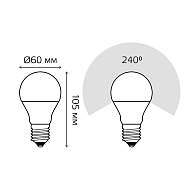 Лампа светодиодная Gauss E27 12W 6500K матовая 102502312 Image 1