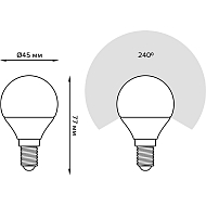 Лампа светодиодная Gauss E14 6.5W 6500K матовая 105101307 Image 1