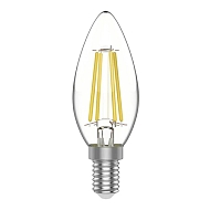 Лампа светодиодная филаментная Gauss E14 4,5W 2700К прозрачная 1031115 - купить онлайн в интернет-магазине Люстра-Тут (Санкт-Петербург) недорого