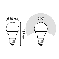 Лампа светодиодная диммируемая Gauss E27 12W 3000K матовая 102502112-S Image 1