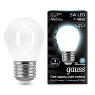 Лампа светодиодная филаментная Gauss E27 5W 4100К матовая 105202205 - купить онлайн в интернет-магазине Люстра-Тут (Санкт-Петербург) недорого