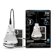 Лампа светодиодная Gauss с солнечной панелью 3W 4000K прозрачная 902102203 - купить онлайн в интернет-магазине Люстра-Тут (Санкт-Петербург) недорого