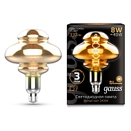 Лампа светодиодная филаментная диммируемая Gauss E27 8W 2400K серая 162802008 - купить онлайн в интернет-магазине Люстра-Тут (Санкт-Петербург) недорого