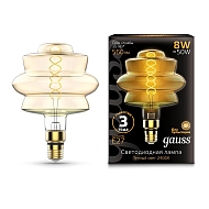 Лампа светодиодная филаментная диммируемая Gauss E27 8W 2400K золотая 161802008 - купить онлайн в интернет-магазине Люстра-Тут (Санкт-Петербург) недорого