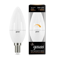 Лампа светодиодная диммируемая Gauss E14 7W 3000K матовая 103101107-D - купить онлайн в интернет-магазине Люстра-Тут (Санкт-Петербург) недорого