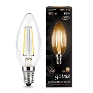 Лампа светодиодная филаментная Gauss E14 7W 2700К прозрачная 103801107 - купить онлайн в интернет-магазине Люстра-Тут (Санкт-Петербург) недорого
