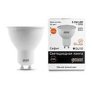 Лампа светодиодная Gauss GU10 5.5W 2700K матовая 13616 - купить онлайн в интернет-магазине Люстра-Тут (Санкт-Петербург) недорого