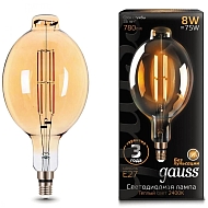 Лампа светодиодная филаментная Gauss E27 8W 2400K золотая 151802008 - купить онлайн в интернет-магазине Люстра-Тут (Санкт-Петербург) недорого