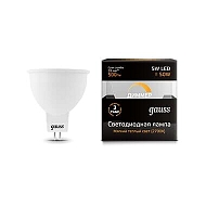 Лампа светодиодная диммируемая Gauss GU5.3 5W 3000K матовая 101505105-D - купить онлайн в интернет-магазине Люстра-Тут (Санкт-Петербург) недорого
