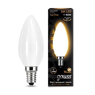 Лампа светодиодная филаментная Gauss E14 5W 2700К матовая 103201105 - купить онлайн в интернет-магазине Люстра-Тут (Санкт-Петербург) недорого