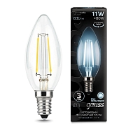 Лампа светодиодная филаментная Gauss E14 11W 4100К прозрачная 103801211 - купить онлайн в интернет-магазине Люстра-Тут (Санкт-Петербург) недорого