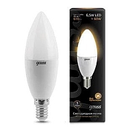 Лампа светодиодная Gauss E14 6.5W 3000К матовая 103101107 - купить онлайн в интернет-магазине Люстра-Тут (Санкт-Петербург) недорого