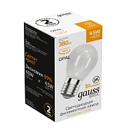 Лампа светодиодная филаментная Gauss E27 4,5W 2700К матовая 1055215 - купить онлайн в интернет-магазине Люстра-Тут (Санкт-Петербург) недорого
