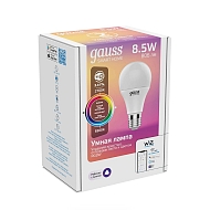 Лампа светодиодная диммируемая Gauss Smart Home E27 8,5W 2700-6500K RGBW матовая 1170112 - купить онлайн в интернет-магазине Люстра-Тут (Санкт-Петербург) недорого