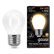 Лампа светодиодная филаментная Gauss E27 5W 2700К матовая 105202105 - купить онлайн в интернет-магазине Люстра-Тут (Санкт-Петербург) недорого