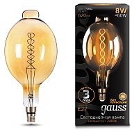 Лампа светодиодная филаментная Gauss E27 8W 2400K золотая 152802008 - купить онлайн в интернет-магазине Люстра-Тут (Санкт-Петербург) недорого
