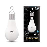 Лампа светодиодная аккумуляторная Gauss E27 7W 4100K матовая 102402207 - купить онлайн в интернет-магазине Люстра-Тут (Санкт-Петербург) недорого