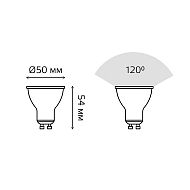 Лампа светодиодная Gauss GU10 5W 6500K матовая 101506305 Image 1