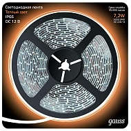 Светодиодная влагозащищенная лента Gauss 7,2W/m 30LED/m 5050SMD теплый белый 5M 311000107 - купить онлайн в интернет-магазине Люстра-Тут (Санкт-Петербург) недорого