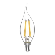 Лампа светодиодная филаментная Gauss E14 4,5W 2700K прозрачная 1041115 - купить онлайн в интернет-магазине Люстра-Тут (Санкт-Петербург) недорого