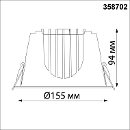 Встраиваемый светодиодный светильник Novotech Knof 358702 Image 2