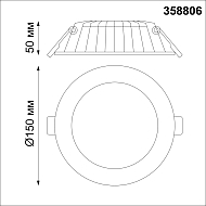 Встраиваемый светодиодный светильник Novotech Gesso 358806 Image 2