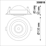 Встраиваемый светодиодный светильник Novotech Gesso 358818 Image 3