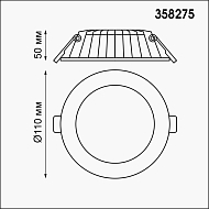 Встраиваемый светодиодный светильник Novotech Gesso 358275 Image 1