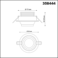 Встраиваемый светодиодный светильник Novotech Horn 358444 Image 3