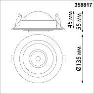 Встраиваемый светодиодный светильник Novotech Gesso 358817 Image 3