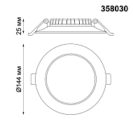 Встраиваемый светодиодный светильник Novotech Luna 358030 Image 2