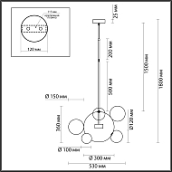 Подвесной светодиодный светильник Odeon Light Bubbles 4802/12LB Image 3