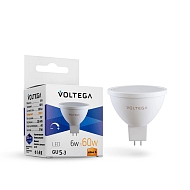 Лампа светодиодная диммируемая Voltega GU5.3 6W 2800K матовая  VG2-S1GU5.3warm6W-D 7170 - купить онлайн в интернет-магазине Люстра-Тут (Санкт-Петербург) недорого
