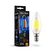 Лампа светодиодная филаментная Voltega E14 6W 2800К прозрачная VG10-C1E14warm6W-F 7019 - купить онлайн в интернет-магазине Люстра-Тут (Санкт-Петербург) недорого