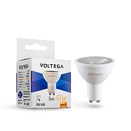 Лампа светодиодная Voltega GU10 6W 2800К прозрачная VG2-S1GU10warm6W-D 7108 Image 0