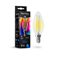 Лампа светодиодная Voltega E14 7W 4000K прозрачная VG10-C35E14cold7W-FHR 7153 - купить онлайн в интернет-магазине Люстра-Тут (Санкт-Петербург) недорого