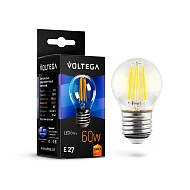 Лампа светодиодная филаментная Voltega E27 6W 2800К прозрачная VG10-G1E27warm6W-F 7023 - купить онлайн в интернет-магазине Люстра-Тут (Санкт-Петербург) недорого