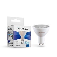 Лампа светодиодная Voltega GU10 6W 4000К прозрачная VG2-S1GU10cold6W-D 7109 - купить онлайн в интернет-магазине Люстра-Тут (Санкт-Петербург) недорого