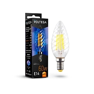 Лампа светодиодная филаментная Voltega E14 6W 2800К прозрачная VG10-CC1E14warm6W-F 7027 - купить онлайн в интернет-магазине Люстра-Тут (Санкт-Петербург) недорого