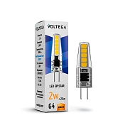 Лампа светодиодная Voltega G4 2W 2800K прозрачная VG9-K1G4warm2W 7144 - купить онлайн в интернет-магазине Люстра-Тут (Санкт-Петербург) недорого
