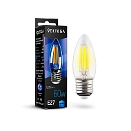 Лампа светодиодная филаментная Voltega E27 6W 4000К прозрачная VG10-C1E27cold6W-F 7029 - купить онлайн в интернет-магазине Люстра-Тут (Санкт-Петербург) недорого