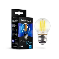 Лампа светодиодная филаментная Voltega E27 6W 4000К прозрачная VG10-G1E27cold6W-F 7024 - купить онлайн в интернет-магазине Люстра-Тут (Санкт-Петербург) недорого