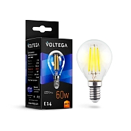 Лампа светодиодная филаментная Voltega E14 6W 2800К прозрачная VG10-G1E14warm6W-F 7021 - купить онлайн в интернет-магазине Люстра-Тут (Санкт-Петербург) недорого